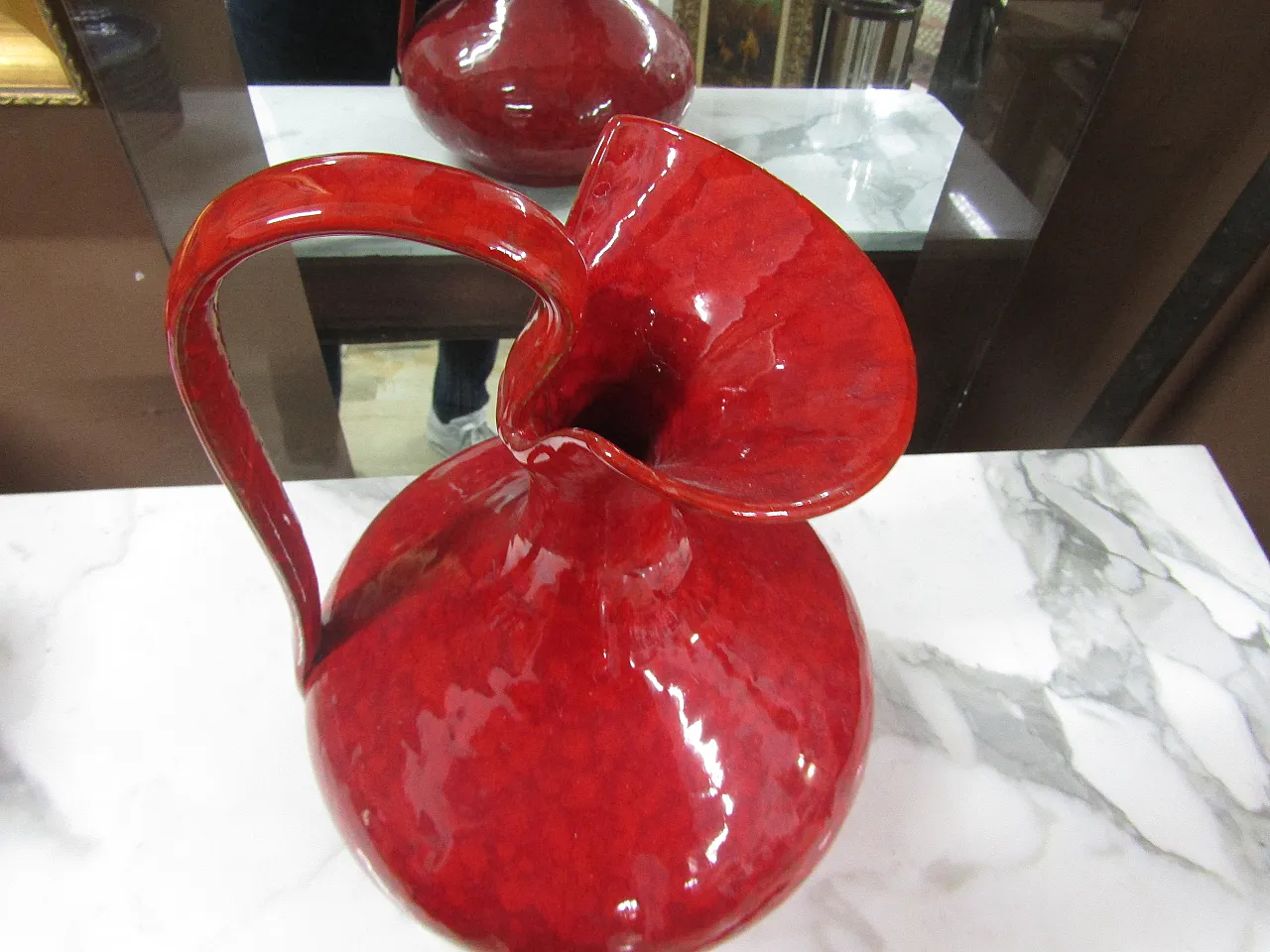 Vaso rosso in ceramica, 1970 4