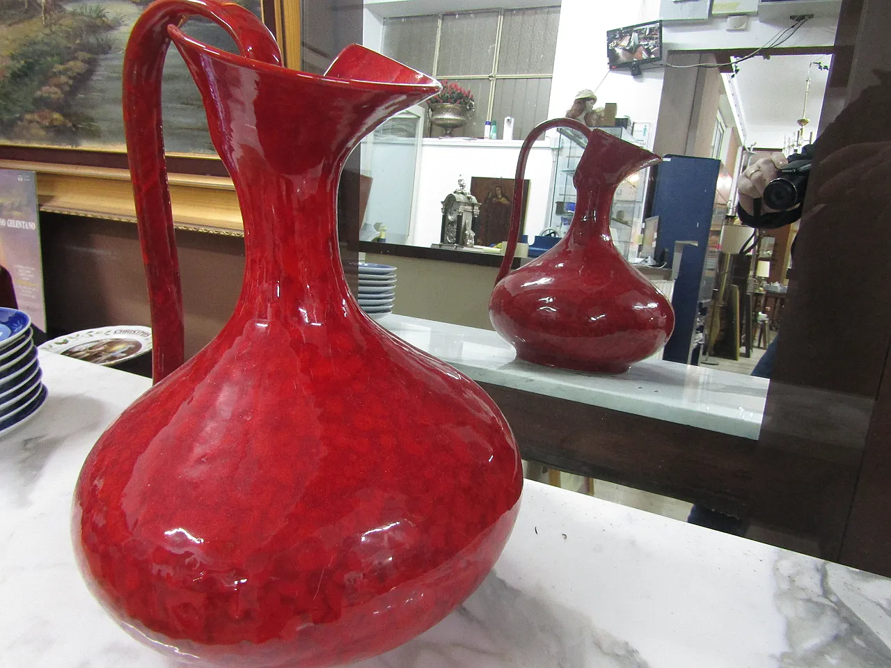 Vaso rosso in ceramica, 1970 7