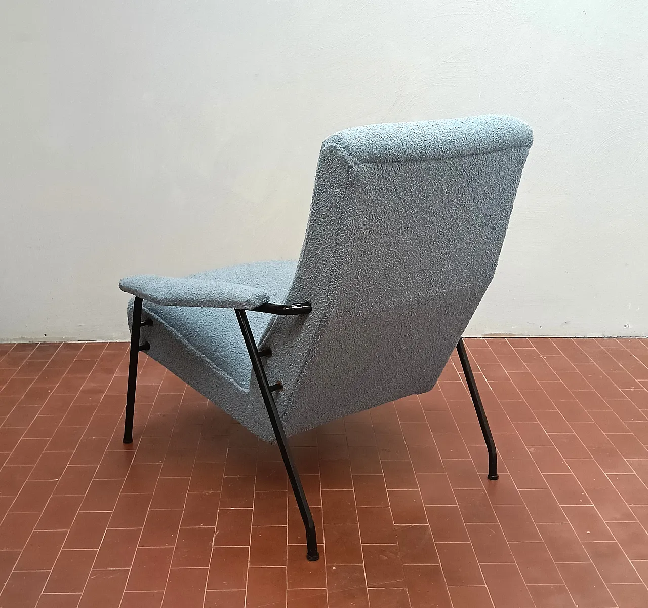 Pair of light blue armchairs, 1950s 5