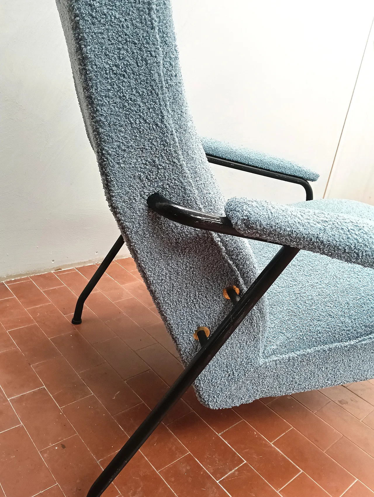 Pair of light blue armchairs, 1950s 7