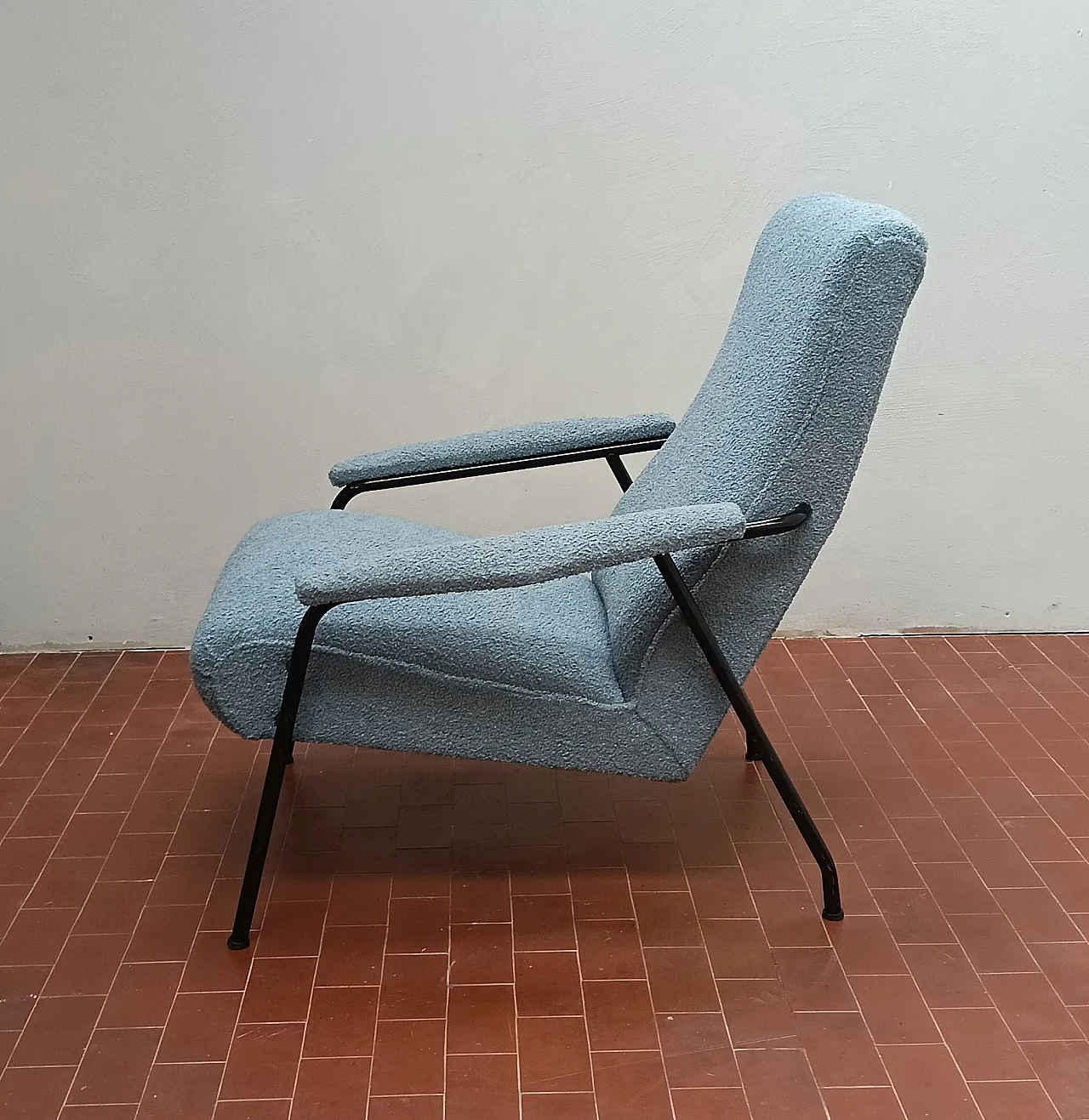 Pair of light blue armchairs, 1950s 9