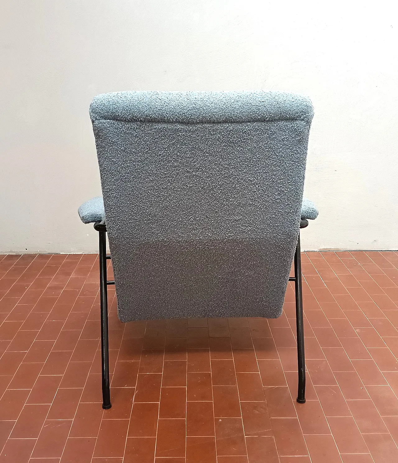 Pair of light blue armchairs, 1950s 10