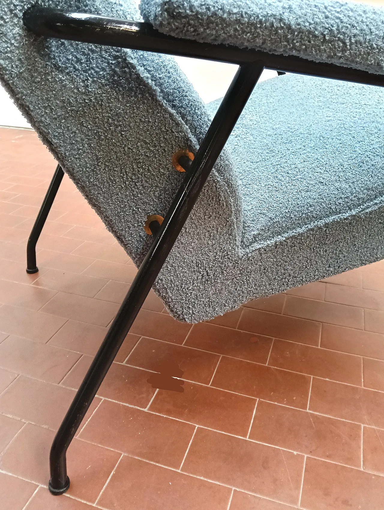 Pair of light blue armchairs, 1950s 11