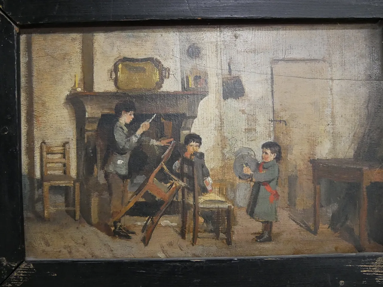 Fanciulli che giocano di Albano Lugli pittore emiliano, '800 7