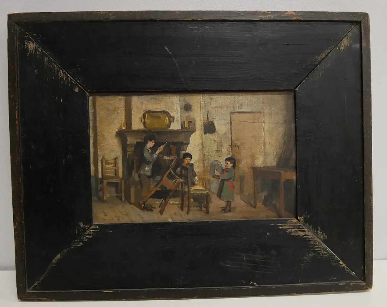 Fanciulli che giocano di Albano Lugli pittore emiliano, '800 12