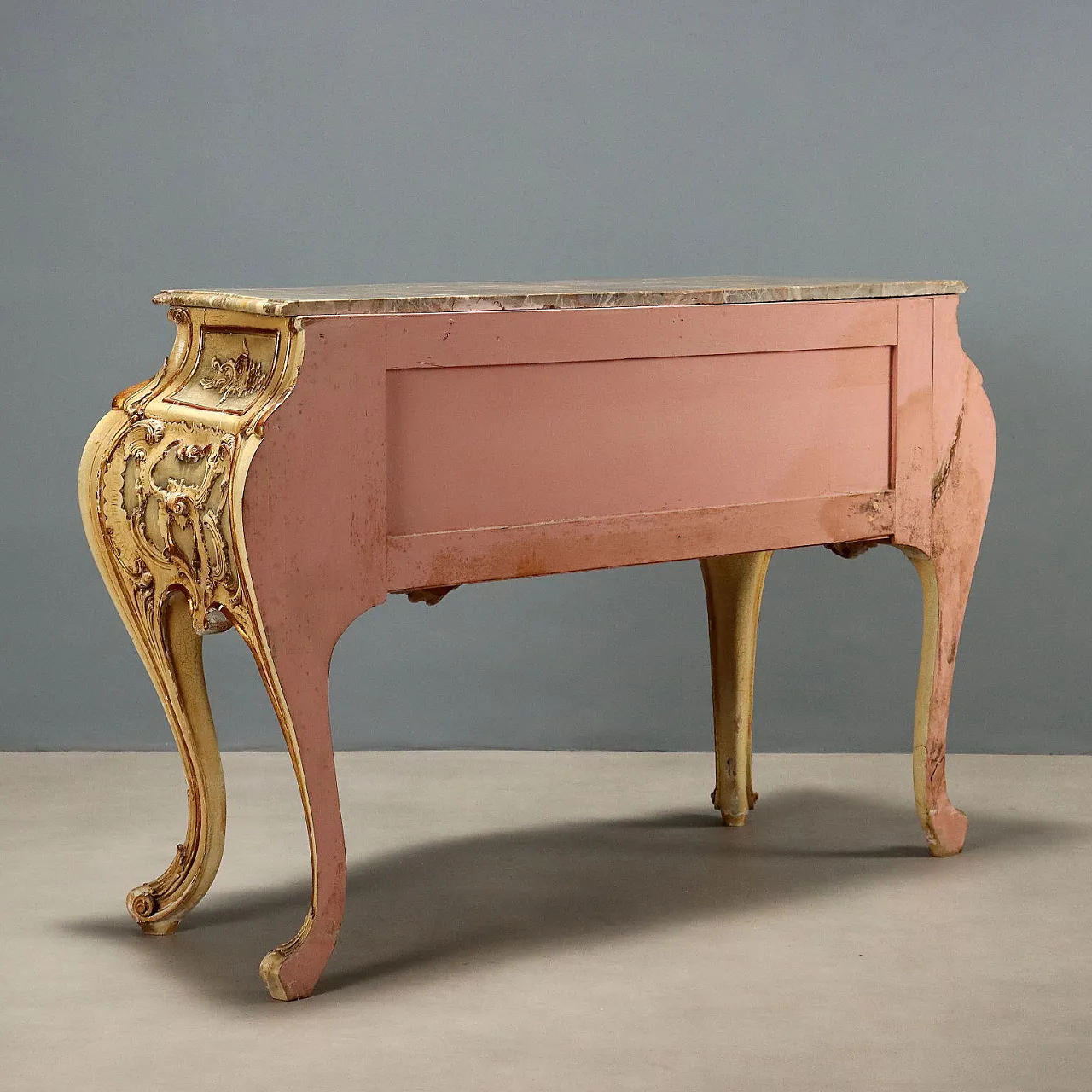 Cassettone in stile rococò a gambe alte, metà '900 9