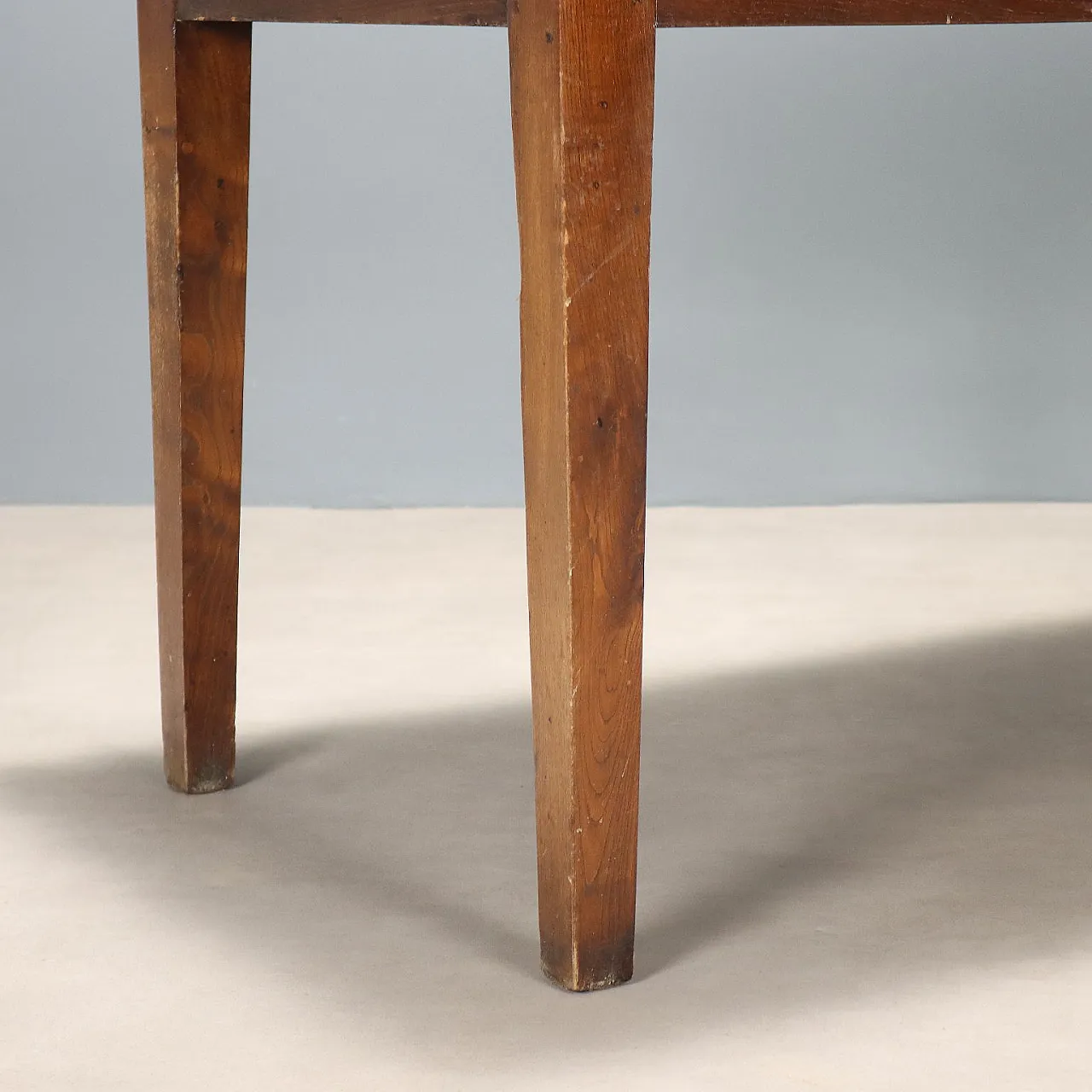 Tavolo in rovere con due cassetti, metà '800 5