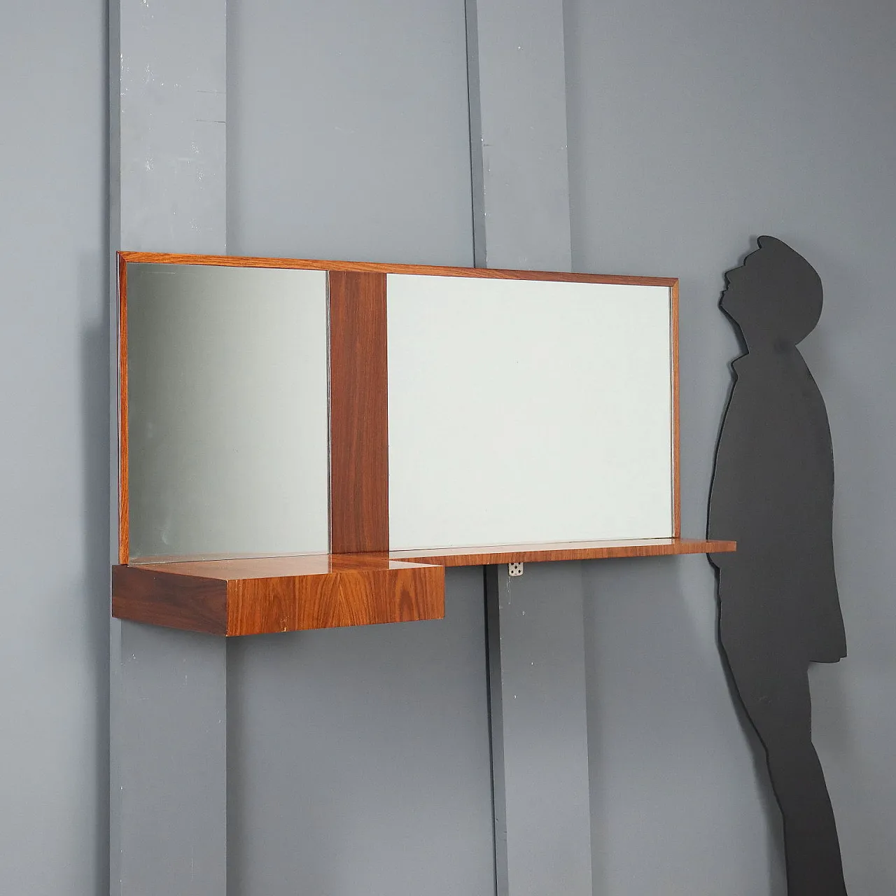 Toilette a parete con impiallacciato in legno esotico, '900 2