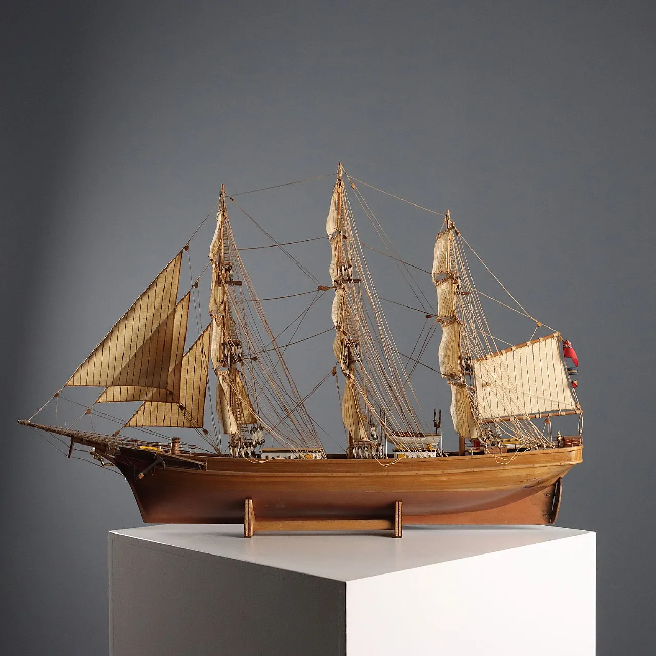 Hand-built wooden sailing ship, 20th century 1