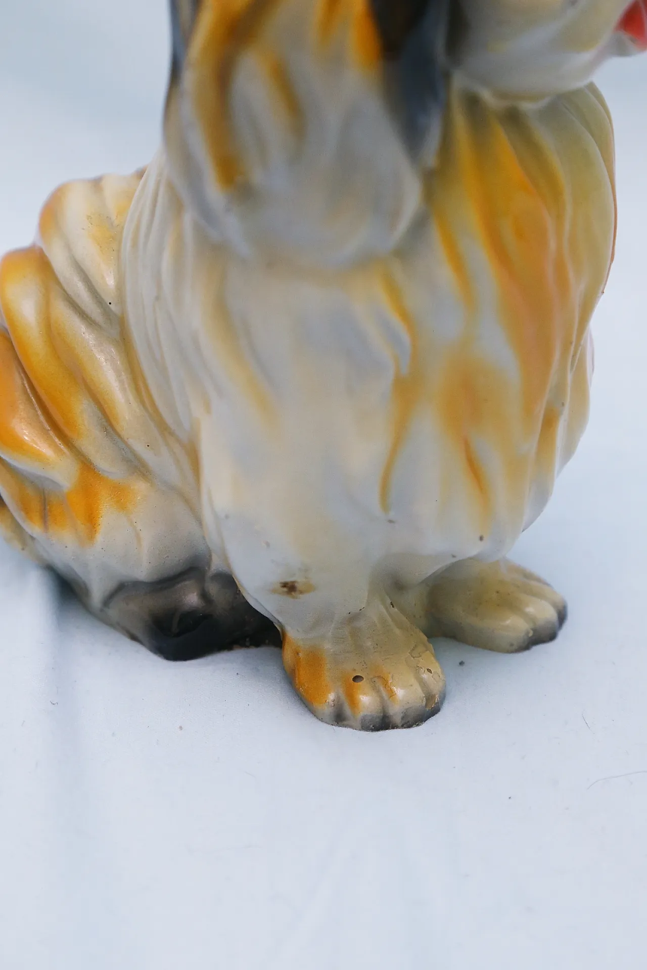 Pekingese dog figurine, enamelled plaster sculpture, 1950s 16