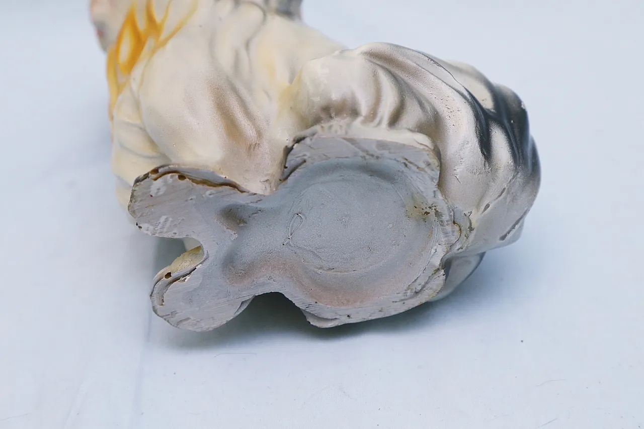 Pekingese dog figurine, enamelled plaster sculpture, 1950s 18