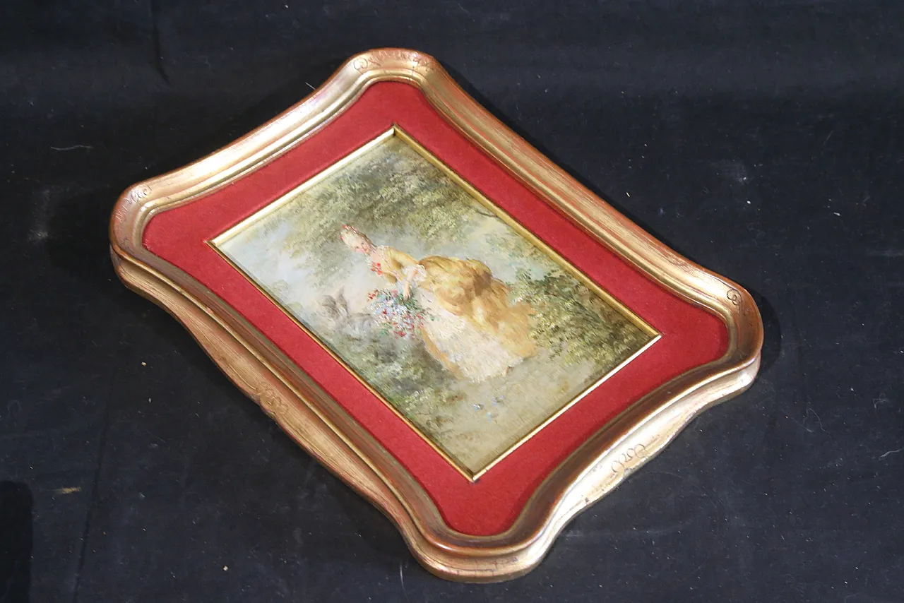 Lady in the gardens oil painting on canvas French, 19th century 3