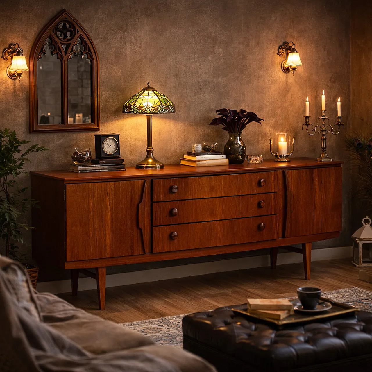 Credenza impiallacciata in teak, '900 2