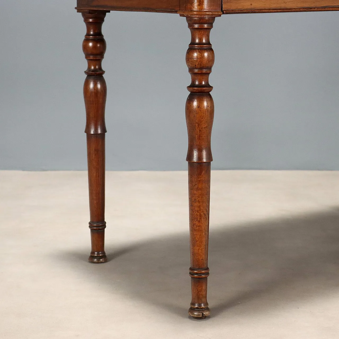 Walnut console with protective glass top, mid-19th century 6