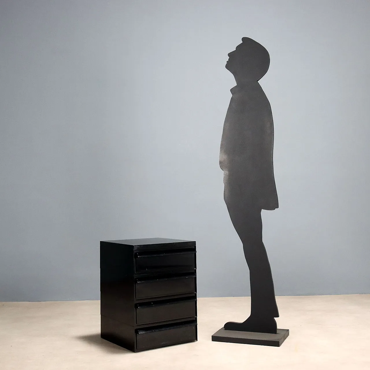 Chest of drawers, black plastic material, 20th century 3