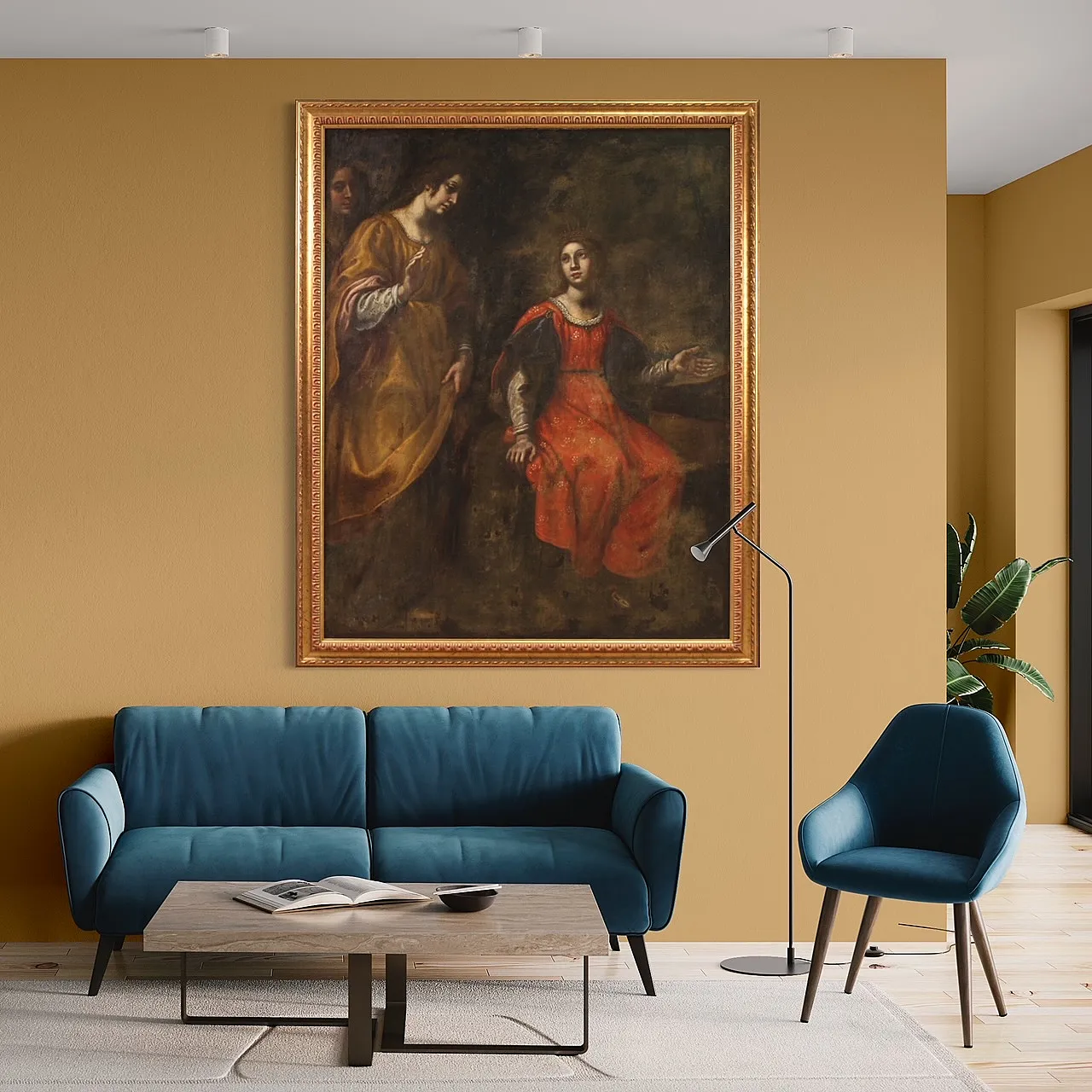 Italian painting Moses saved from the waters,  17th century 2