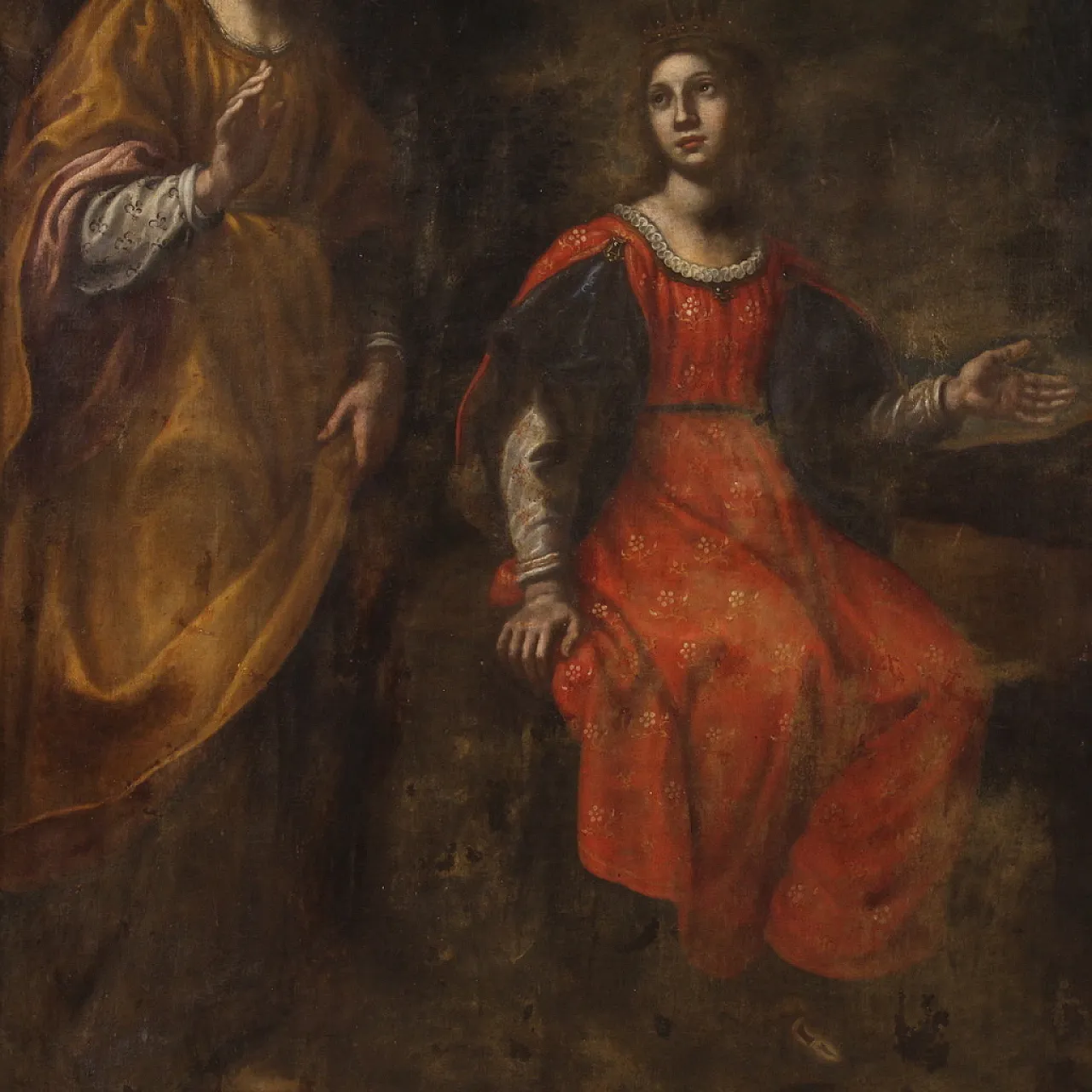 Italian painting Moses saved from the waters,  17th century 10