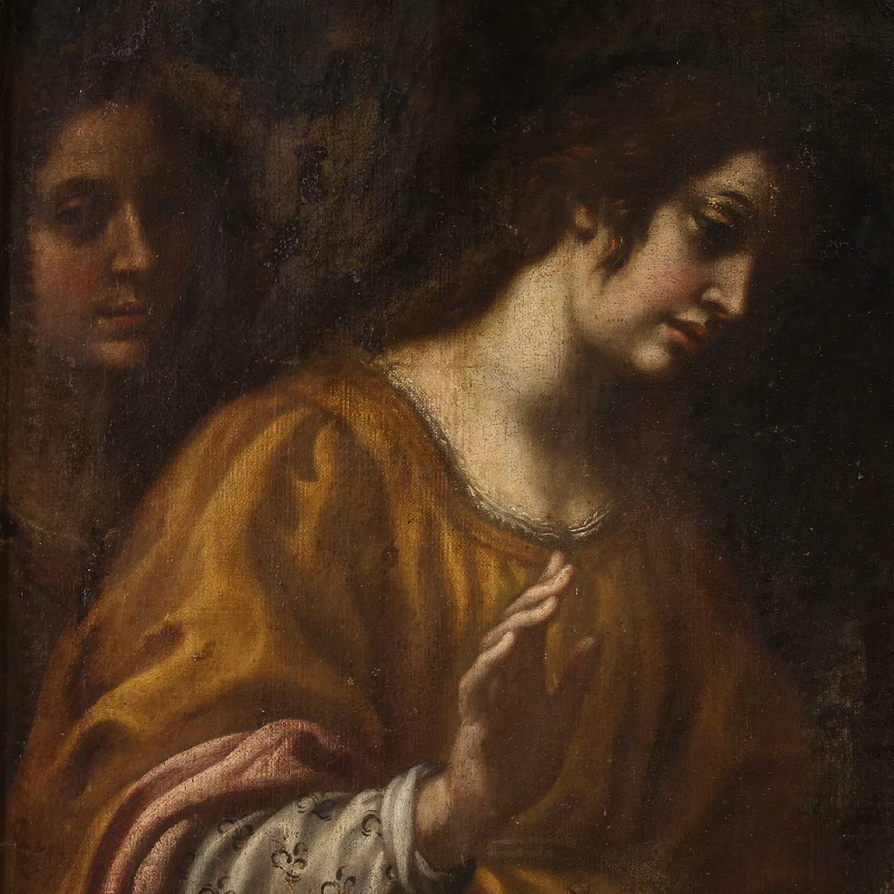 Italian painting Moses saved from the waters,  17th century 12