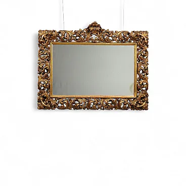 Specchiera in stile barocco in legno intagliato e dorato, primo '900