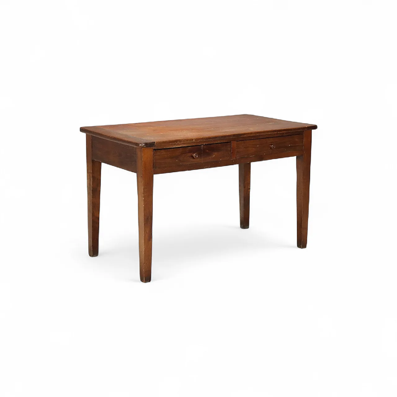 Tavolo in rovere con due cassetti, metà '800 8