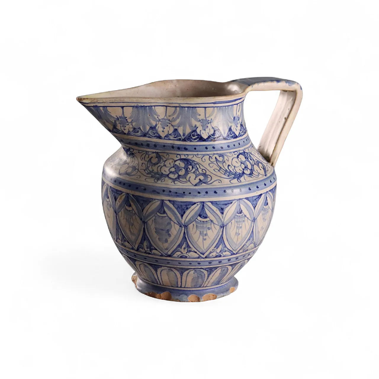 Flat handle majolica pharmacy pourer, 20th century 11