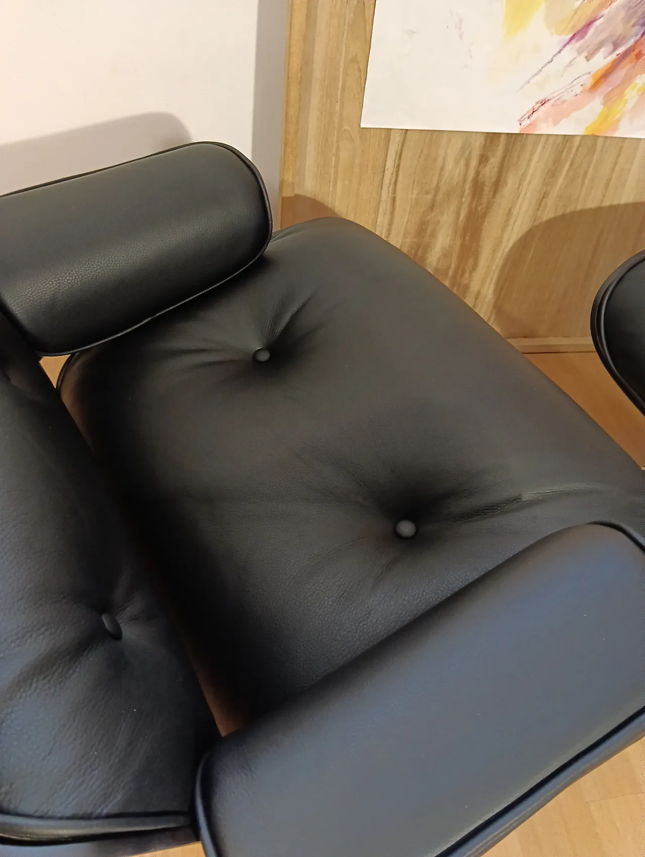 Poltrona e pouf in pelle di Charles & Ray Eames per Alivar, anni 2000 57