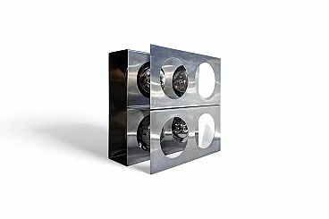 Lampada scultorea a quattro luci in acciaio di Roche Bobois, anni '70