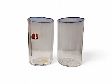 2 water glasses in Murano glass by Carlo Moretti, 1980s