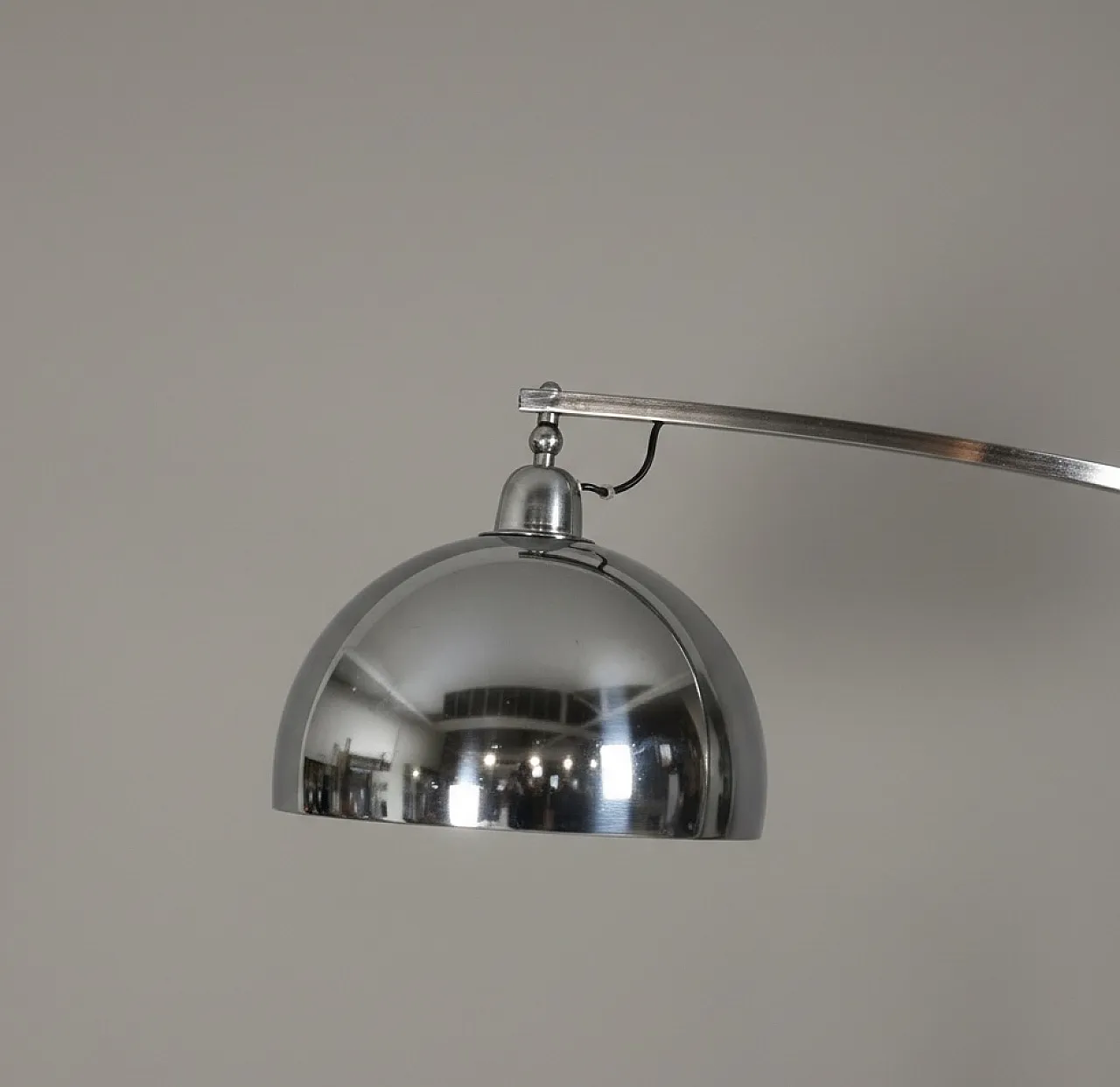 Steel chromed adjustable arc floor lamp Italian design 70s 4