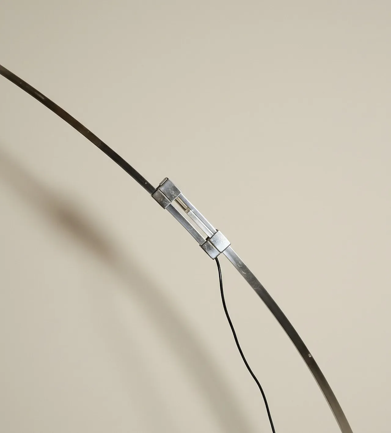 Steel chromed adjustable arc floor lamp Italian design 70s 6