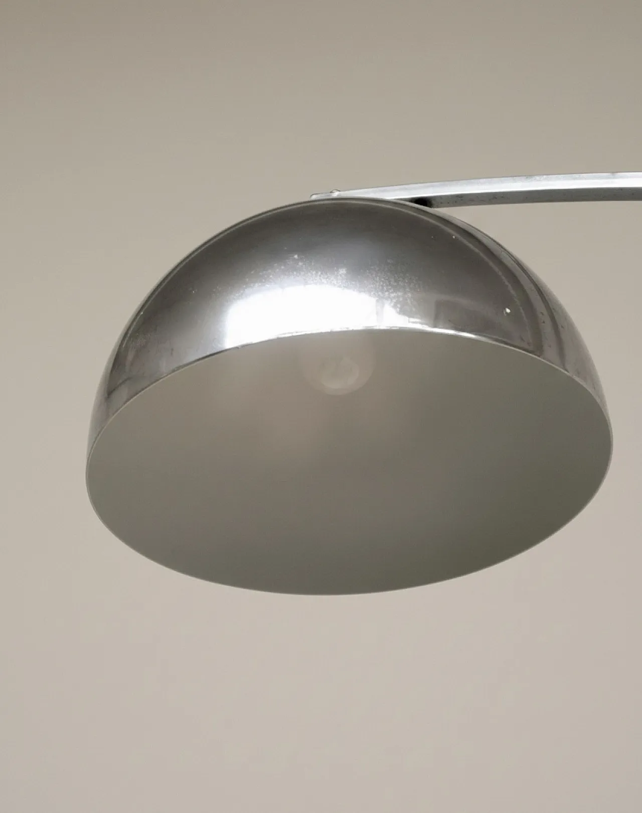 Steel chromed adjustable arc floor lamp Italian design 70s 7