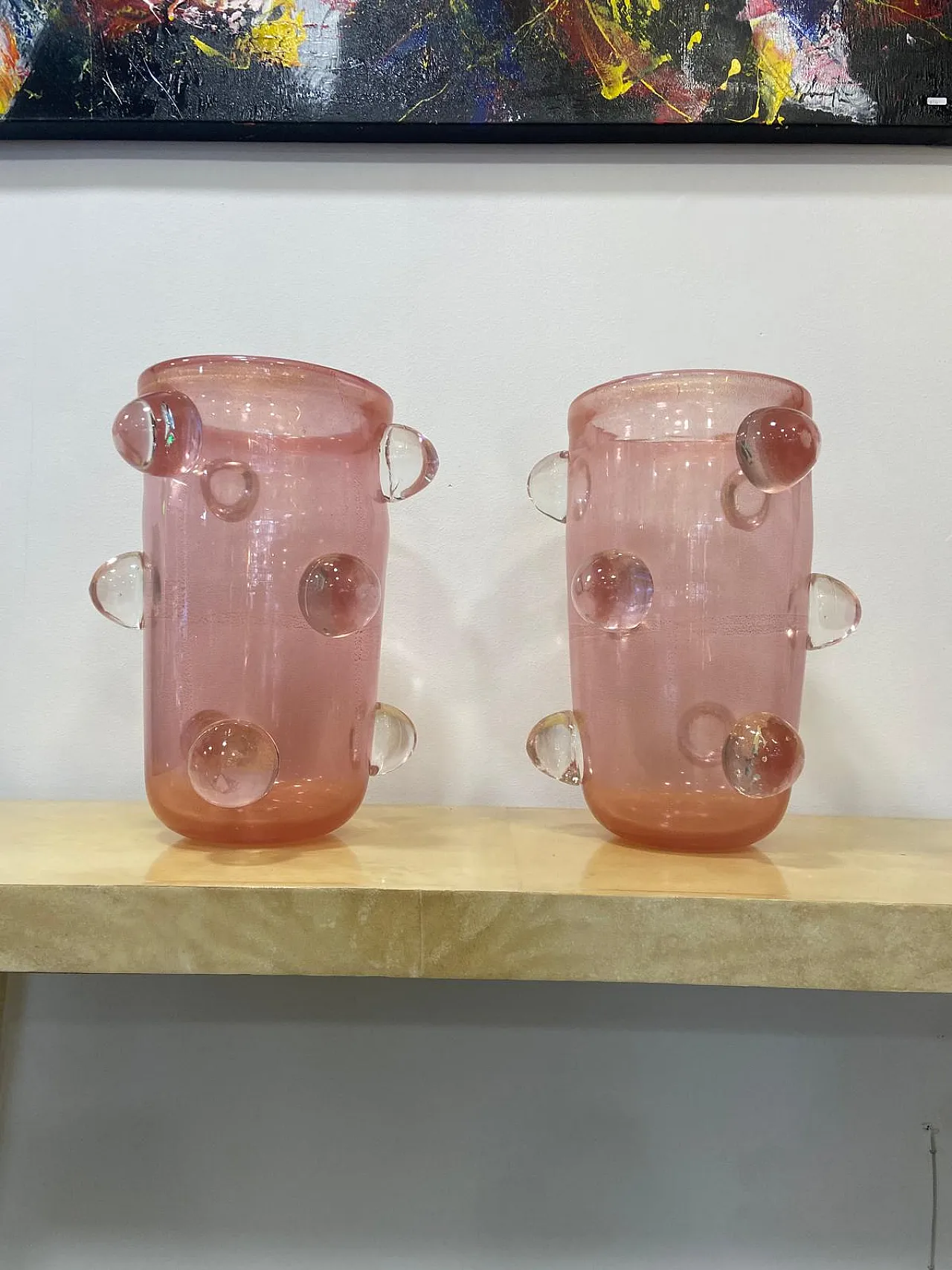 Pair of Murano glass vases by Ferro, 1990s 2