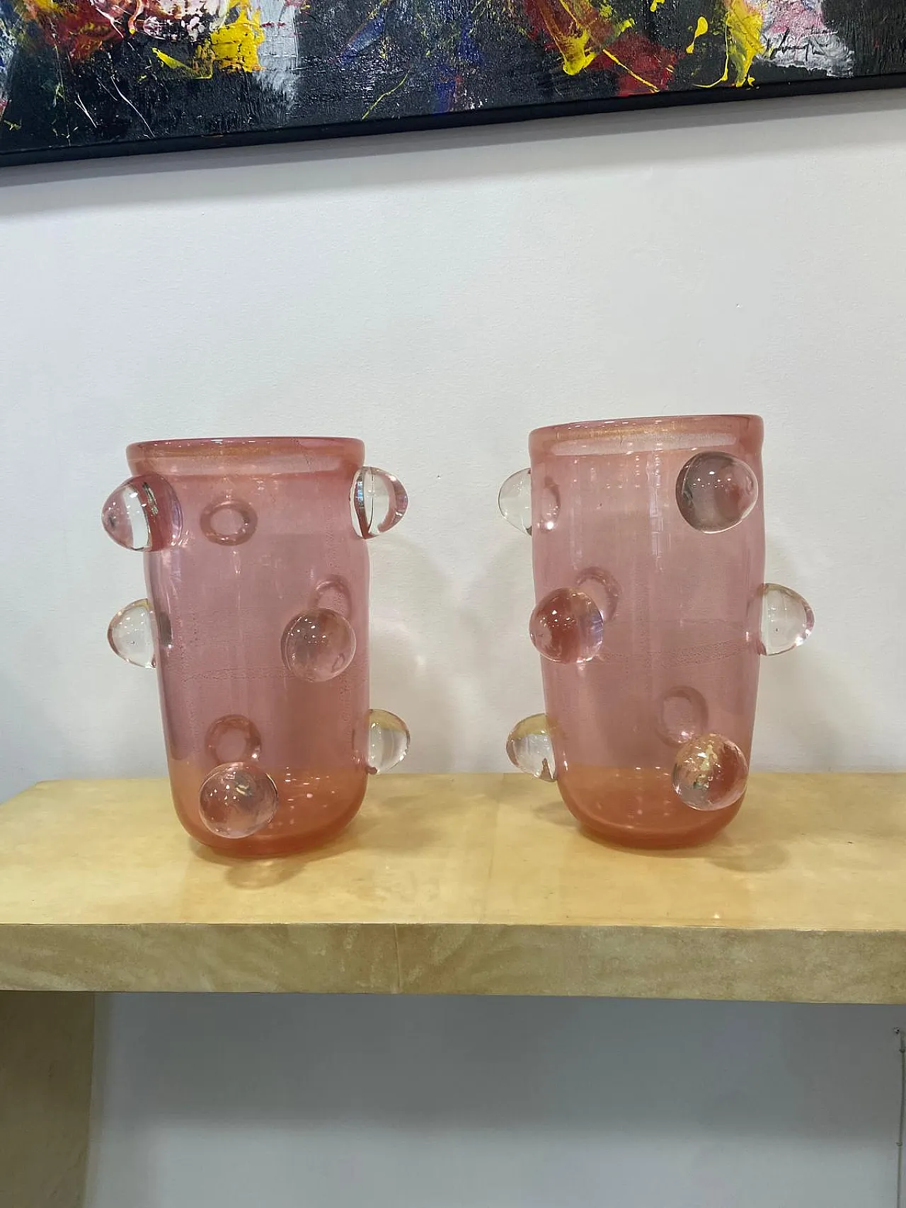 Pair of Murano glass vases by Ferro, 1990s 4