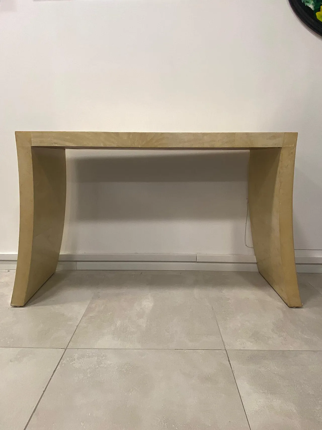 Consolle Art Déco in pergamena, anni '40 4