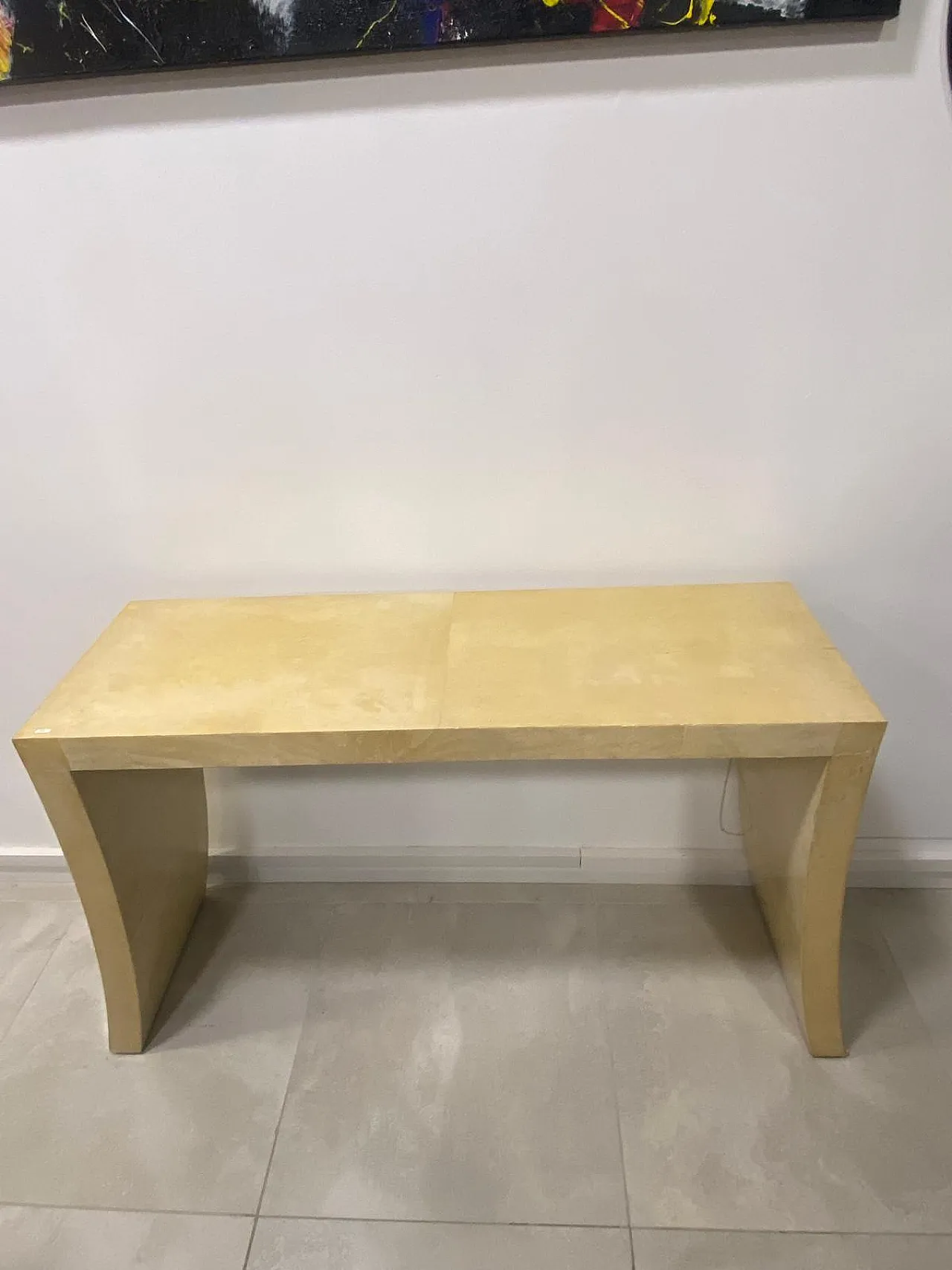 Consolle Art Déco in pergamena, anni '40 5