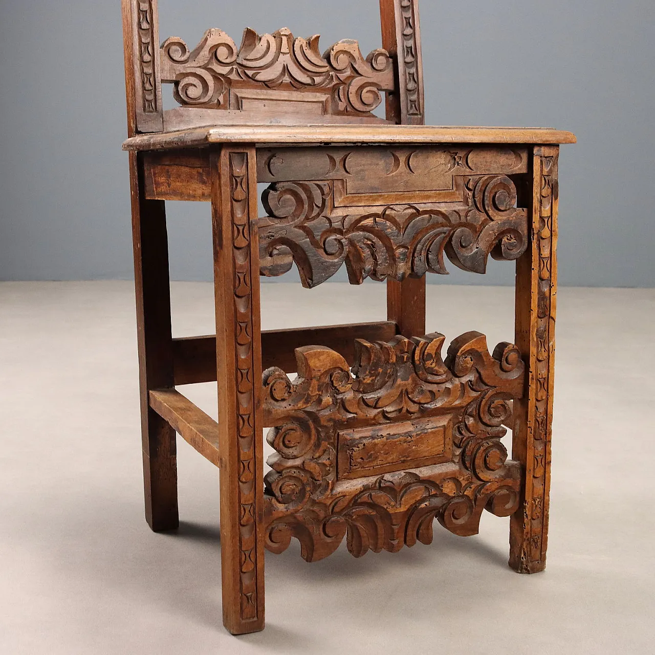 Sedia barocca in noce, '600 6