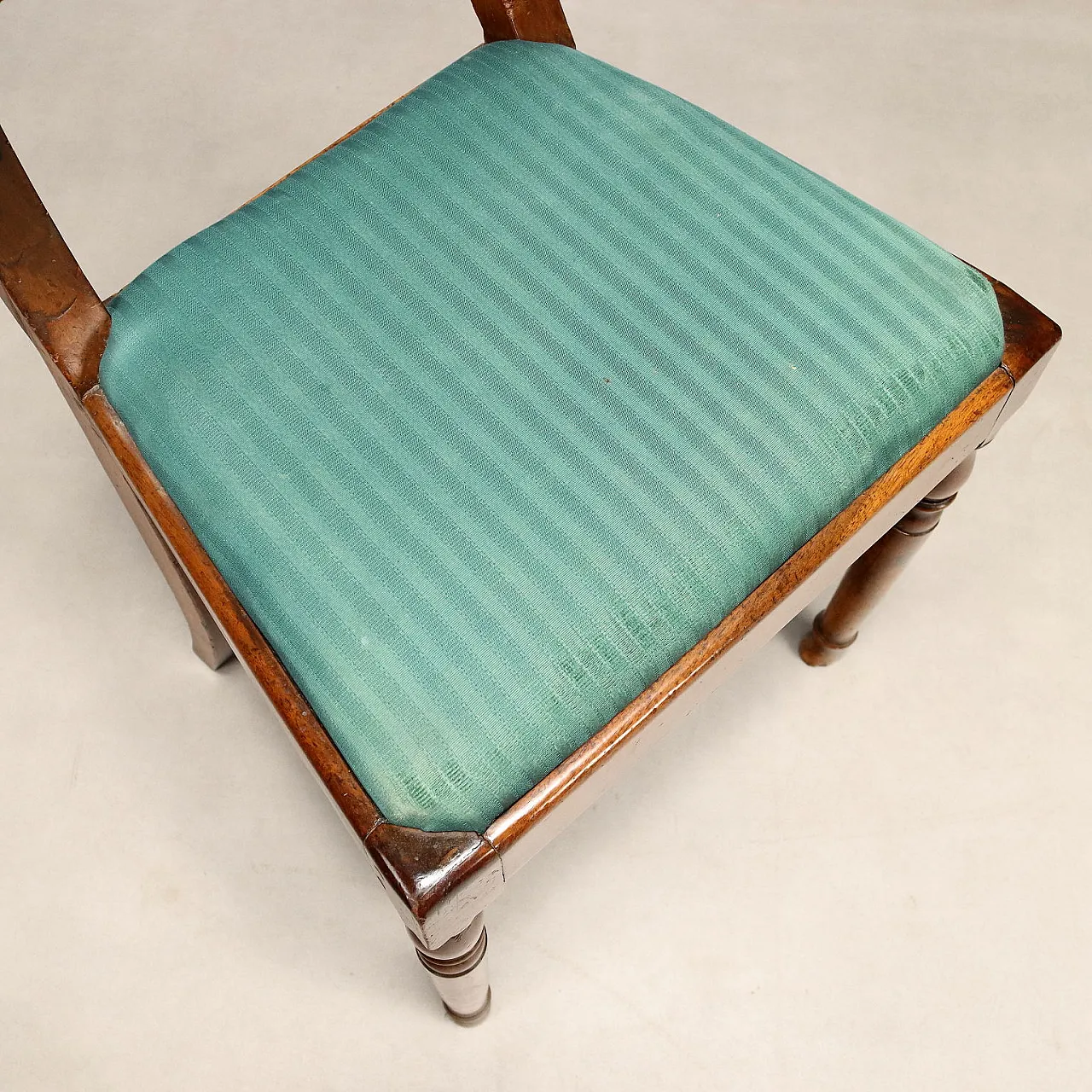 6 Sedie Luigi Filippo in noce con imbottitura sfoderabile, tardo '800 7