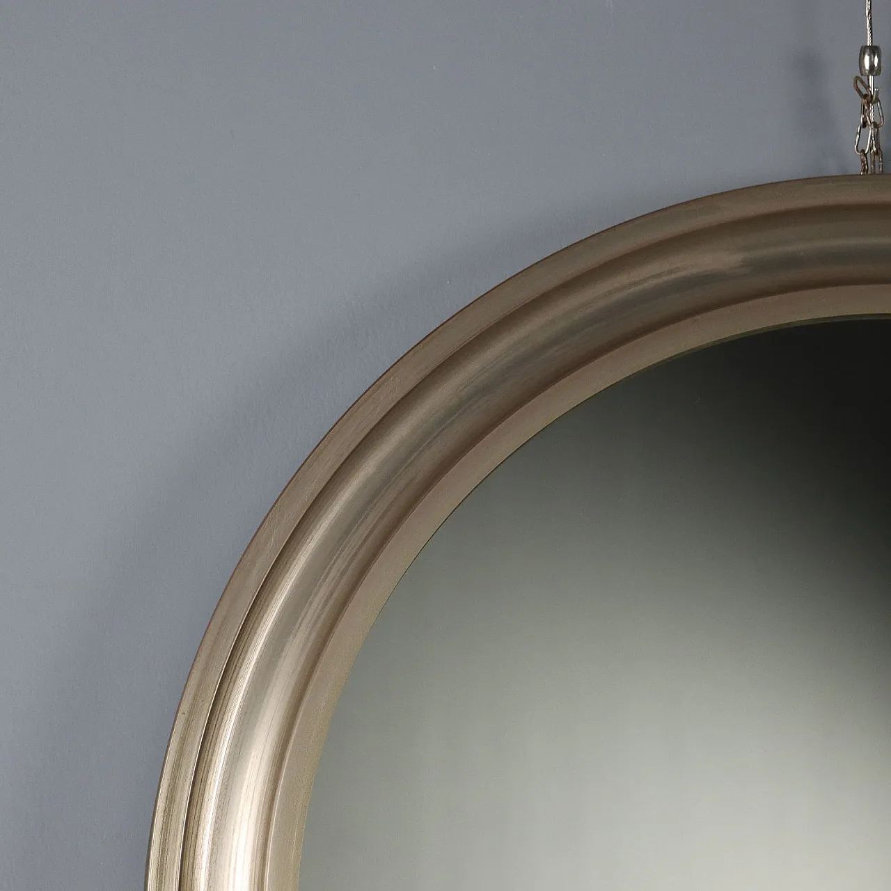 Specchio circolare con cornice in alluminio anodizzato, '900 3