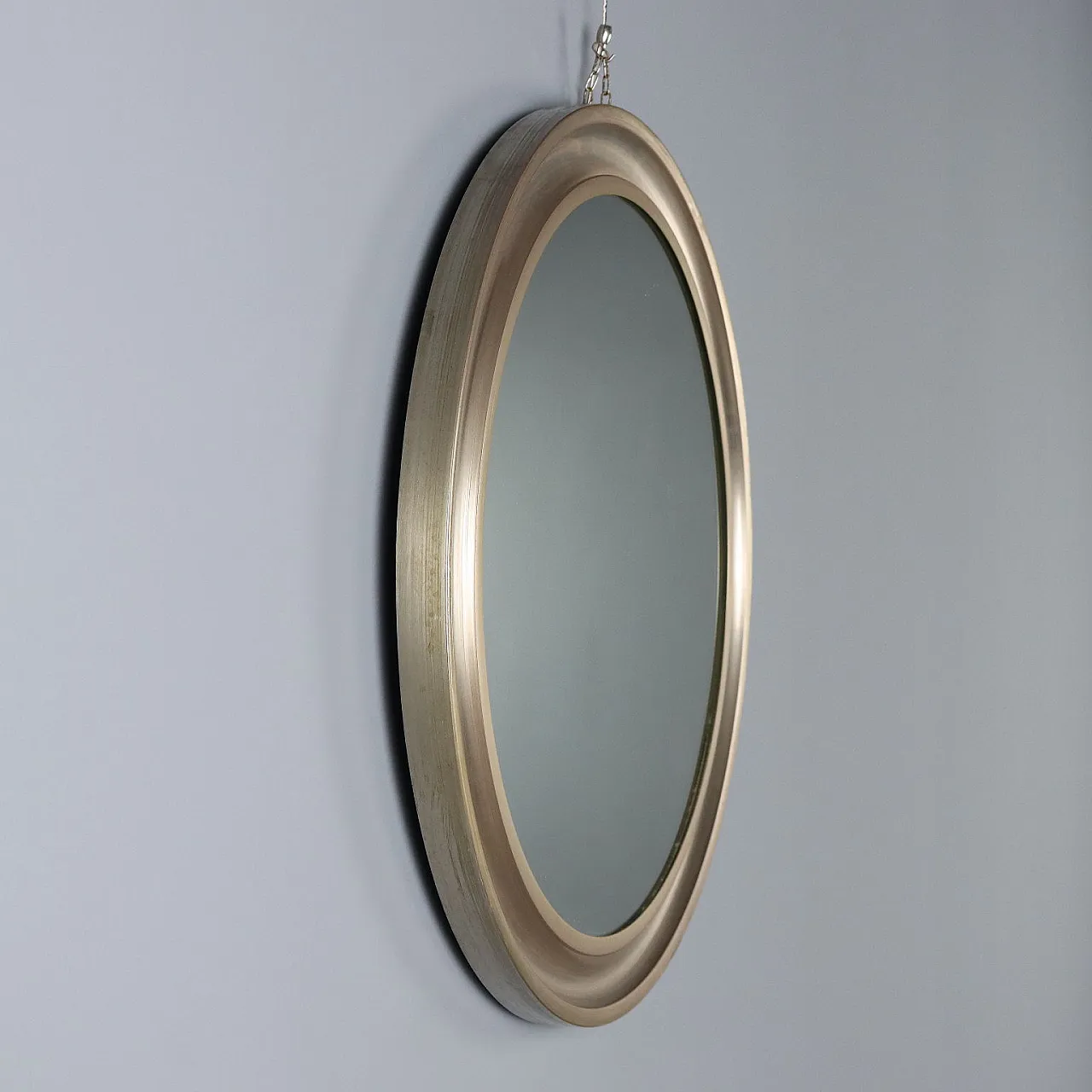 Specchio circolare con cornice in alluminio anodizzato, '900 6