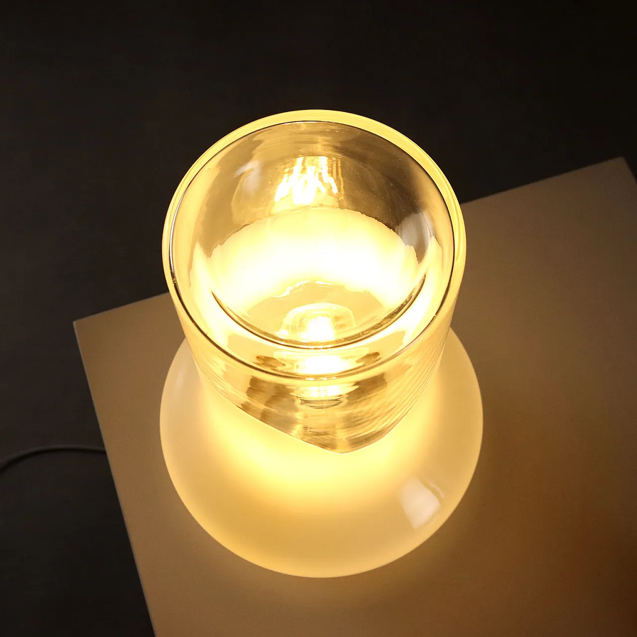 Two-tone Murano glass table lamp, 20th century 3