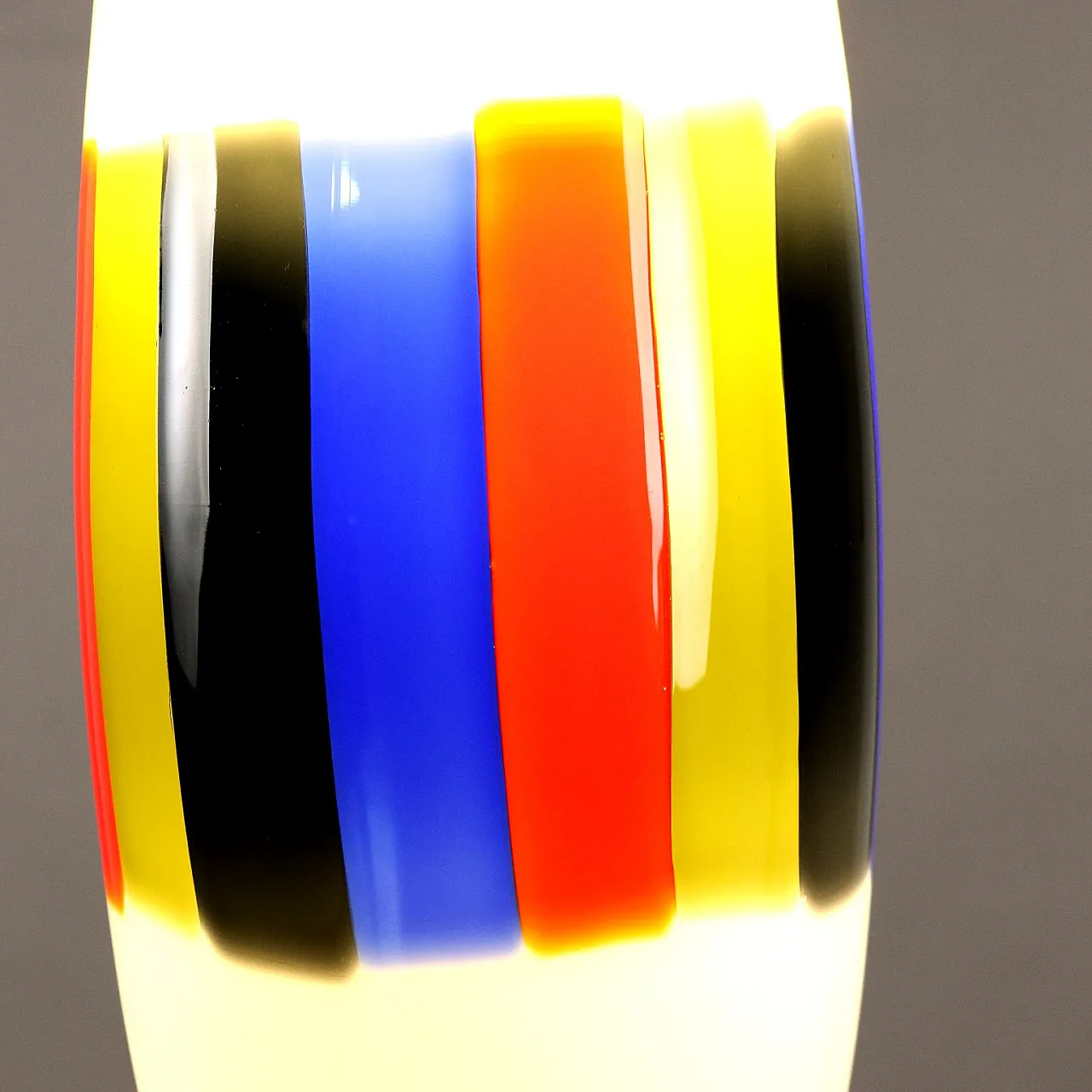 Glass and brass chandelier attributed to M. Vignelli, 1960s 5