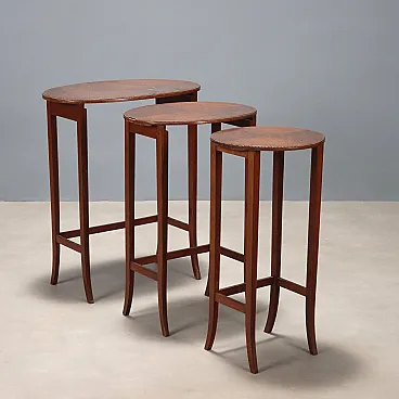 3 Tavolini in mogano, fine '800