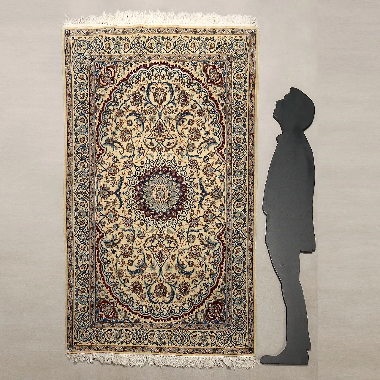 Tappeto principale in cotone, lana e seta, nodo fine, '900 2