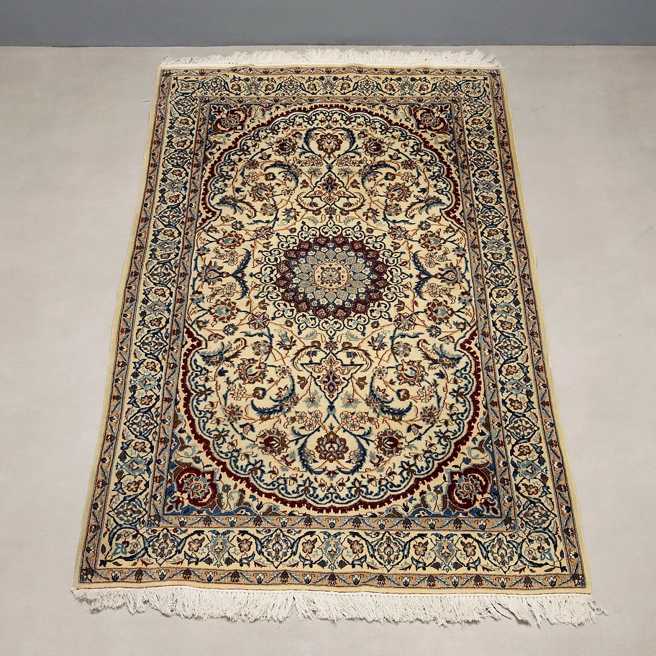 Tappeto principale in cotone, lana e seta, nodo fine, '900 3