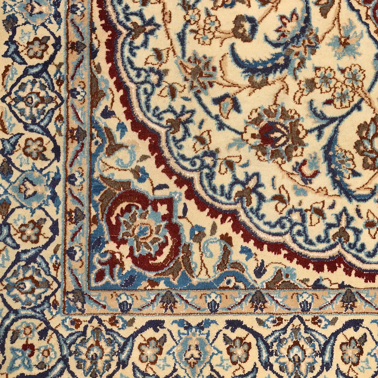 Tappeto principale in cotone, lana e seta, nodo fine, '900 5