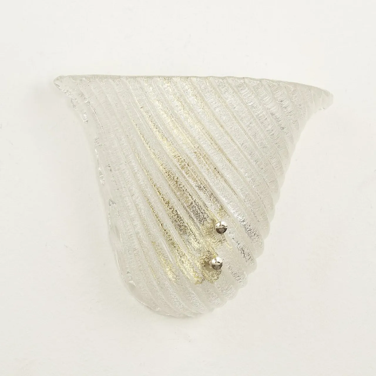 Coppia di lampade da parete in vetro trasparente a coste 2