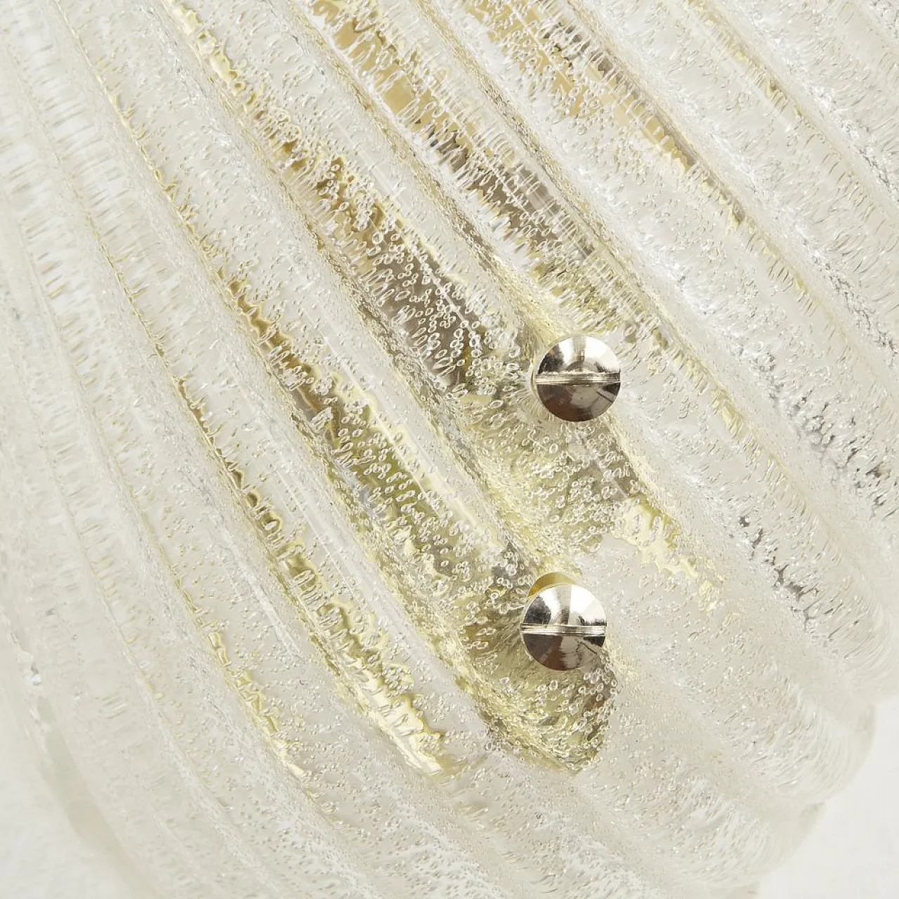 Coppia di lampade da parete in vetro trasparente a coste 7