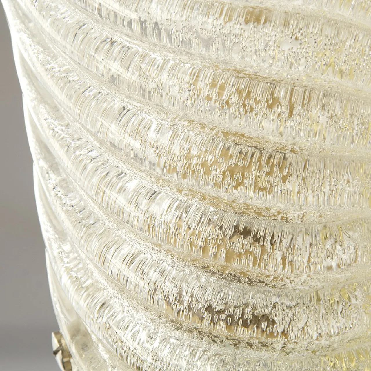 Coppia di lampade da parete in vetro trasparente a coste 9