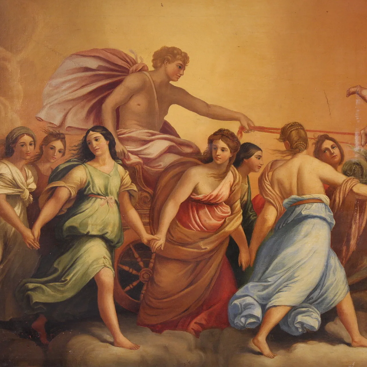 Carro di Aurora, dipinto mitologico ad olio su tela, '800 3