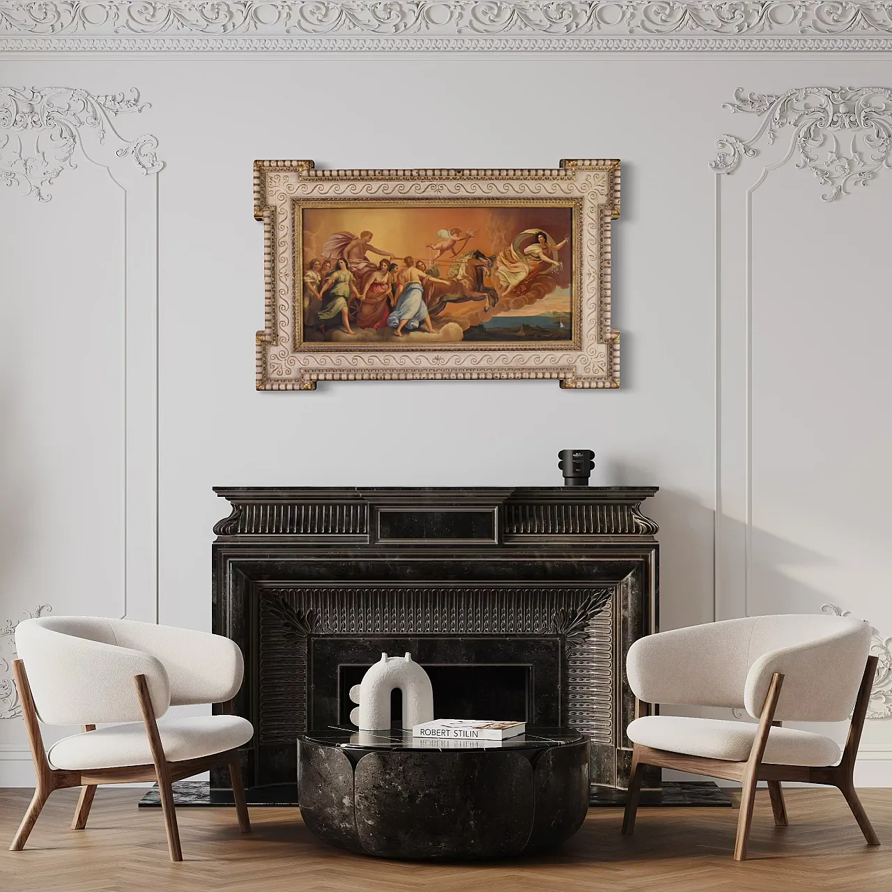 Carro di Aurora, dipinto mitologico ad olio su tela, '800 8